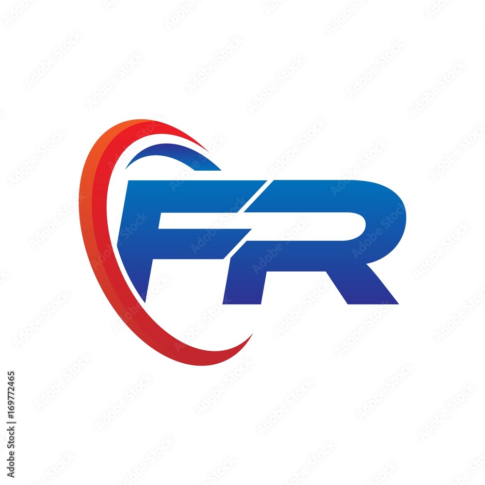 modern dynamic vector initial letters logo fr with circle swoosh red blue modern dynamic vector initial letters logo fr with circle swoosh red blue