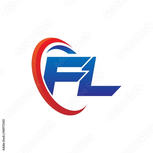 Free Download modern dynamic vector initial letters logo fl with circle swoosh red blue - GFXLoad