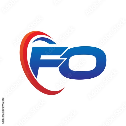 Free Download modern dynamic vector initial letters logo fo with circle swoosh red blue - GFXLoad
