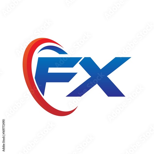 modern dynamic vector initial letters logo fx with circle swoosh red blue Free Download modern dynamic vector initial letters logo fx with circle swoosh red blue - GFXLoad