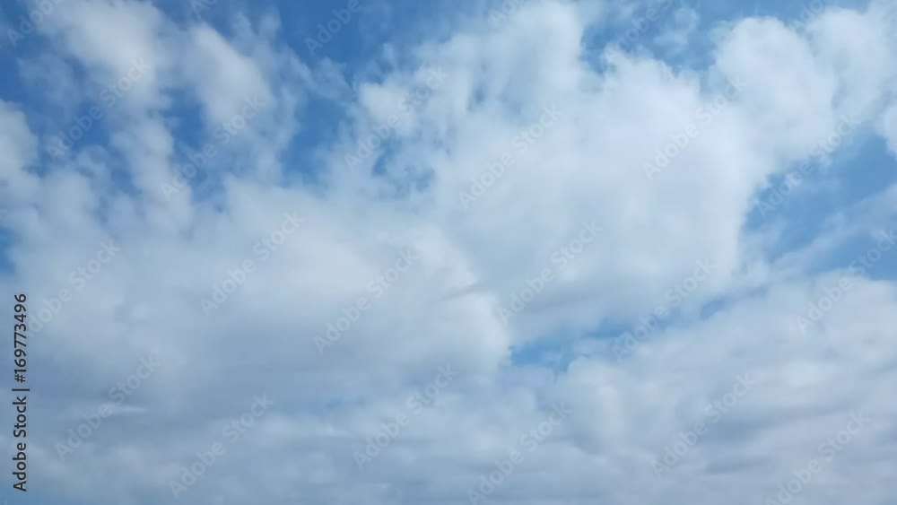 White clouds against blue sky time-lapse White clouds against blue sky time-lapse