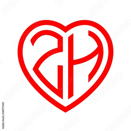 Free Download initial letters logo zh red monogram heart love shape - GFXLoad