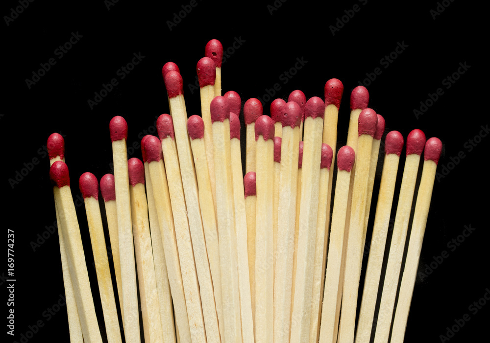 Wooden matches on a black background Wooden matches on a black background