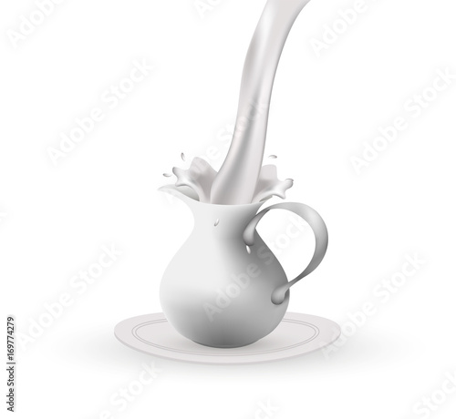 A jug with milk. Vector.