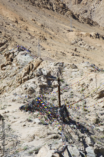 Leh Ladakh India, Village and mountain view - Stock image