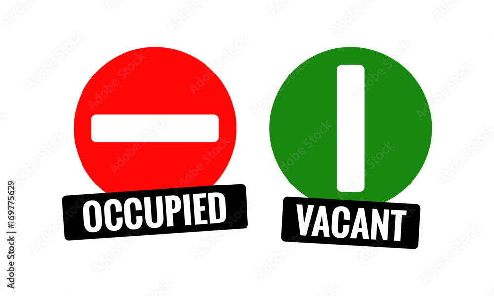 Occupied and Vacant Sign Flat Style Modern Design Stock Vector Adobe Occupied and Vacant Sign Flat Style Modern Design Stock Vector Adobe