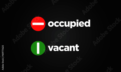 Occupied and Vacant Sign Flat Style Modern Design