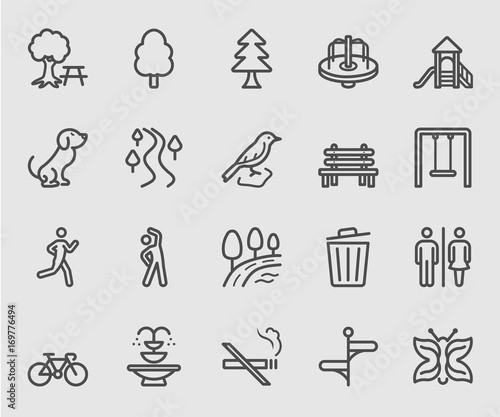 Park outdoor line icon