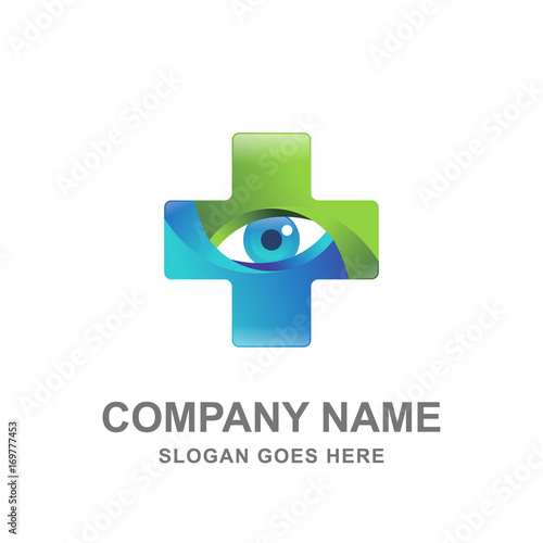 Eye Care Cross Medical Healthcare Logo 