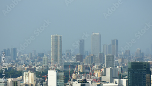 日本の東京都市景観「池袋の高層ビル群などを望む」