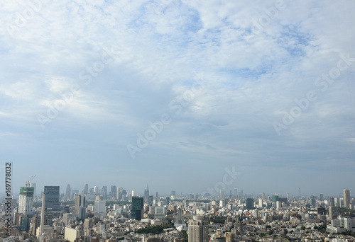 日本の東京都市景観「渋谷区や新宿区、豊島区などの高層ビル群などを望む」