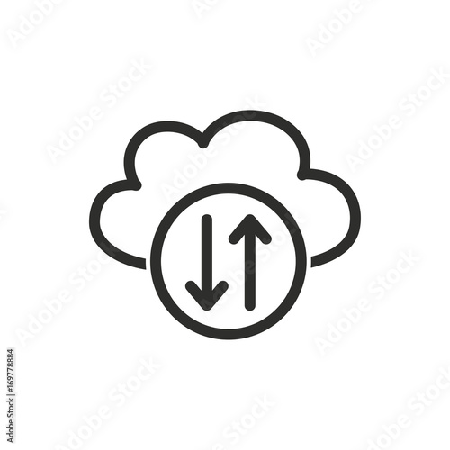 Cloud download vector icon.