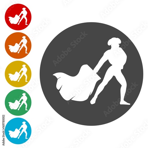 Bullfighting icons set vector illustration 
