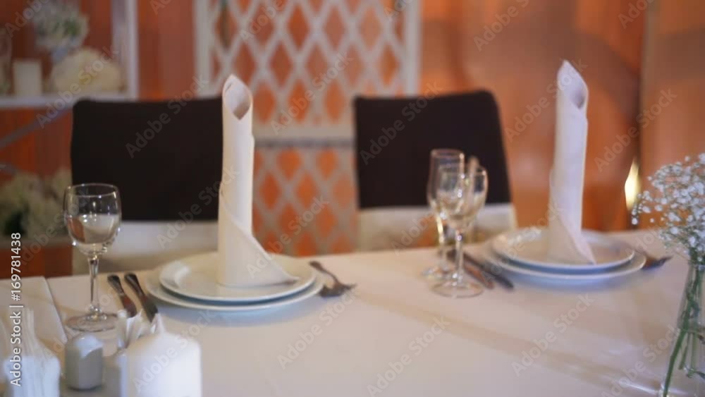 served table in restaurant for a wedding dinner served table in restaurant for a wedding dinner