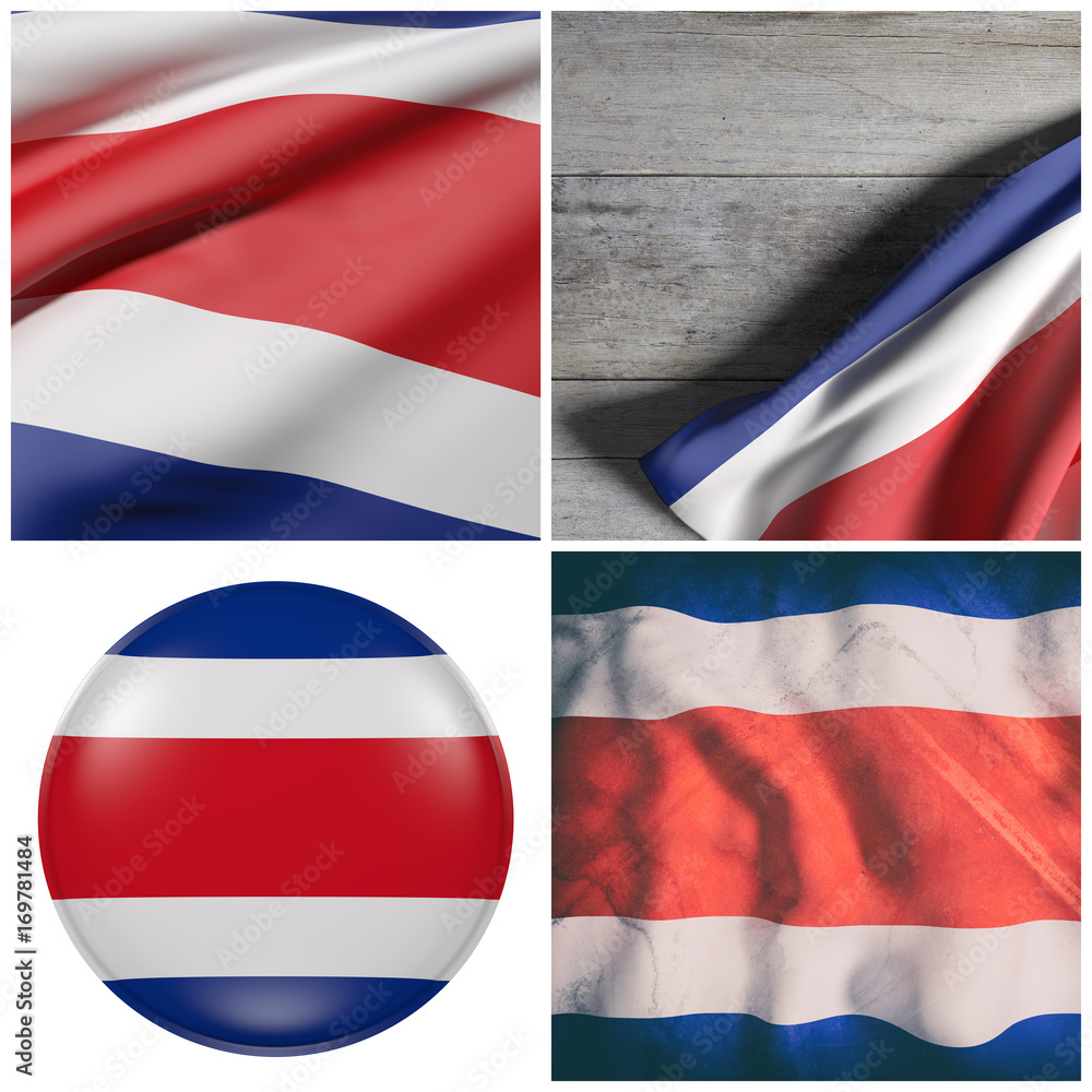 Naklejka premium Republic of Costa Rica flag waving