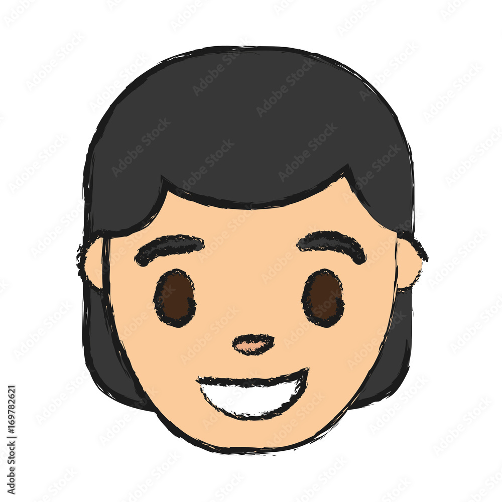 cartoon woman smiling icon over white background colorful design vector illustration cartoon woman smiling icon over white background colorful design vector illustration
