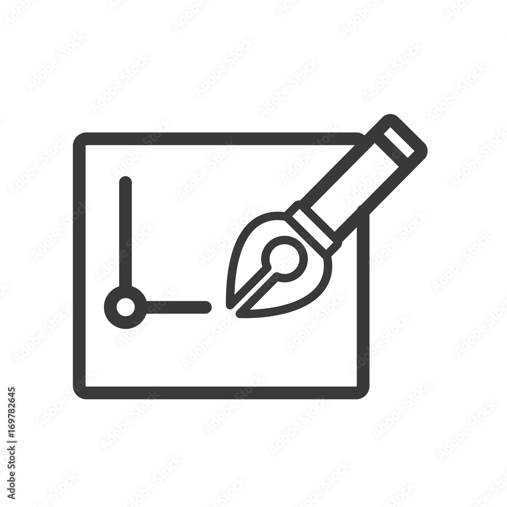 pen and paper Stationery Office tool line icon pen and paper Stationery Office tool line icon