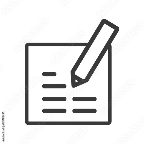 pencil and paper Stationery Office tool line icon