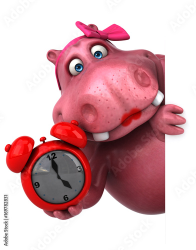 Pink Hippo - 3D Illustration