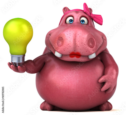 Pink Hippo - 3D Illustration