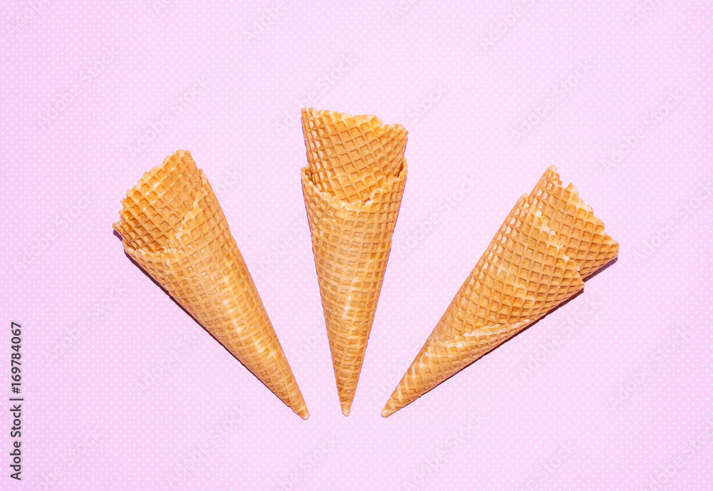 Empty ice cream cornet. Empty ice cream cornet.
