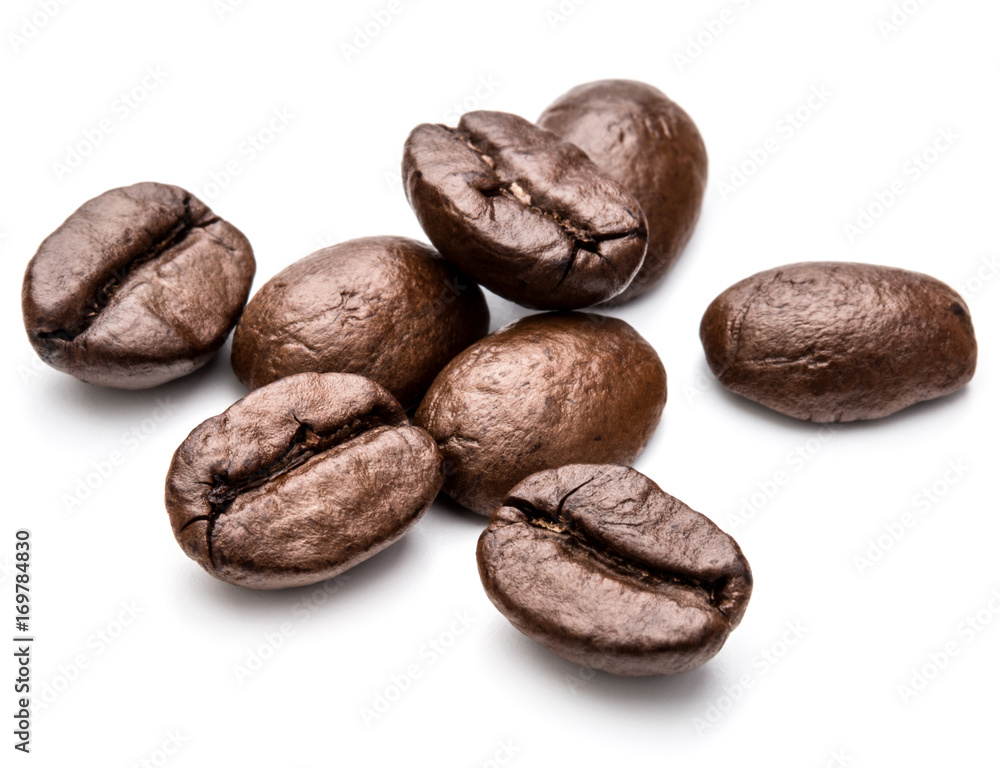 roasted coffee beans isolated in white background cutout roasted coffee beans isolated in white background cutout