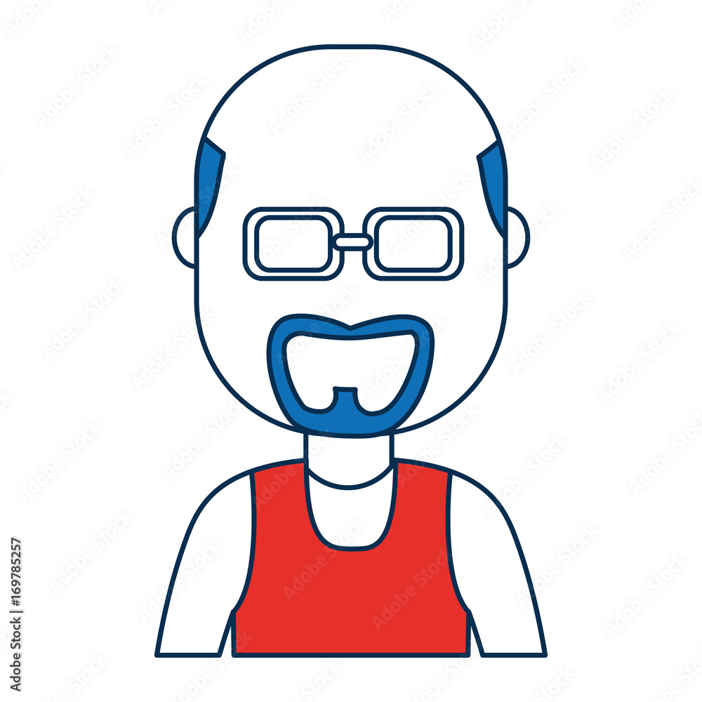 man wearing glasses icon over white background vector illustration man wearing glasses icon over white background vector illustration