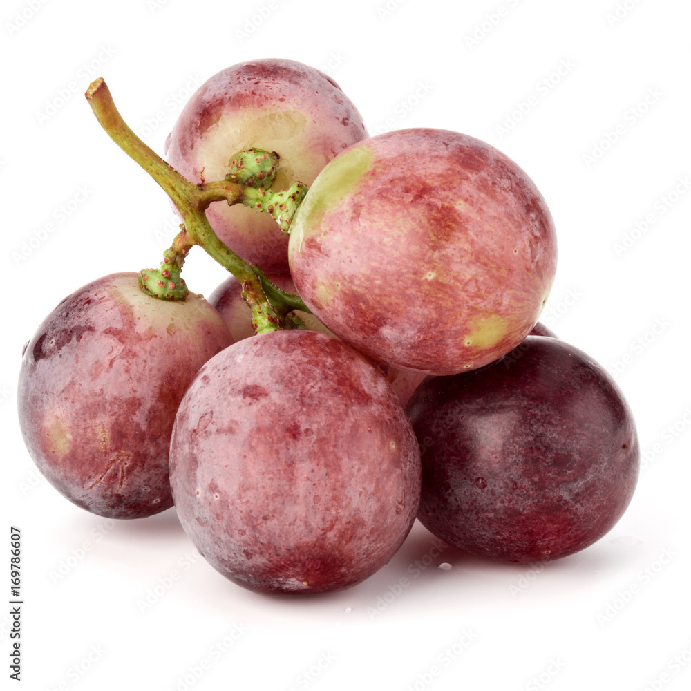 Red grape berry bunch isolated on white background cutout