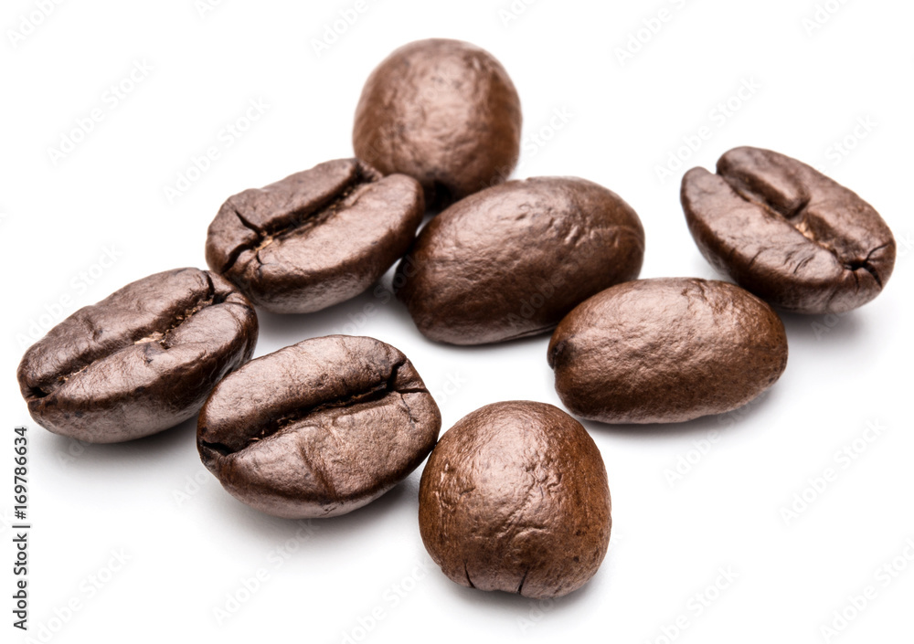 roasted coffee beans isolated in white background cutout roasted coffee beans isolated in white background cutout