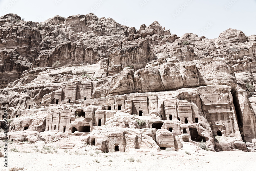 tomb in the antique site of petra in jordan