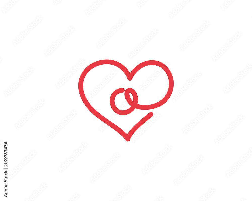 Lowercase Letter o and Heart Logo 1