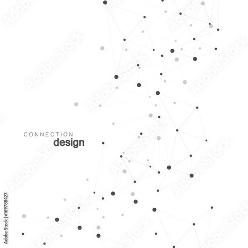 Abstract connect polygonal network background with dots and lines