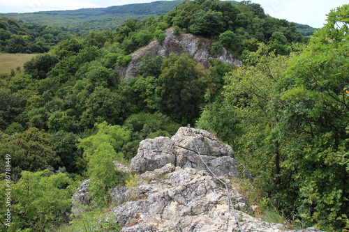 Via ferrata route in Csesznek, Hungary