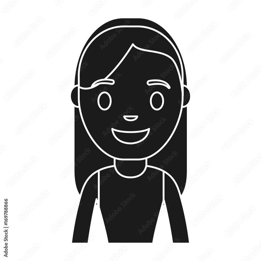 cartoon woman smiling icon over white background vector illustration cartoon woman smiling icon over white background vector illustration