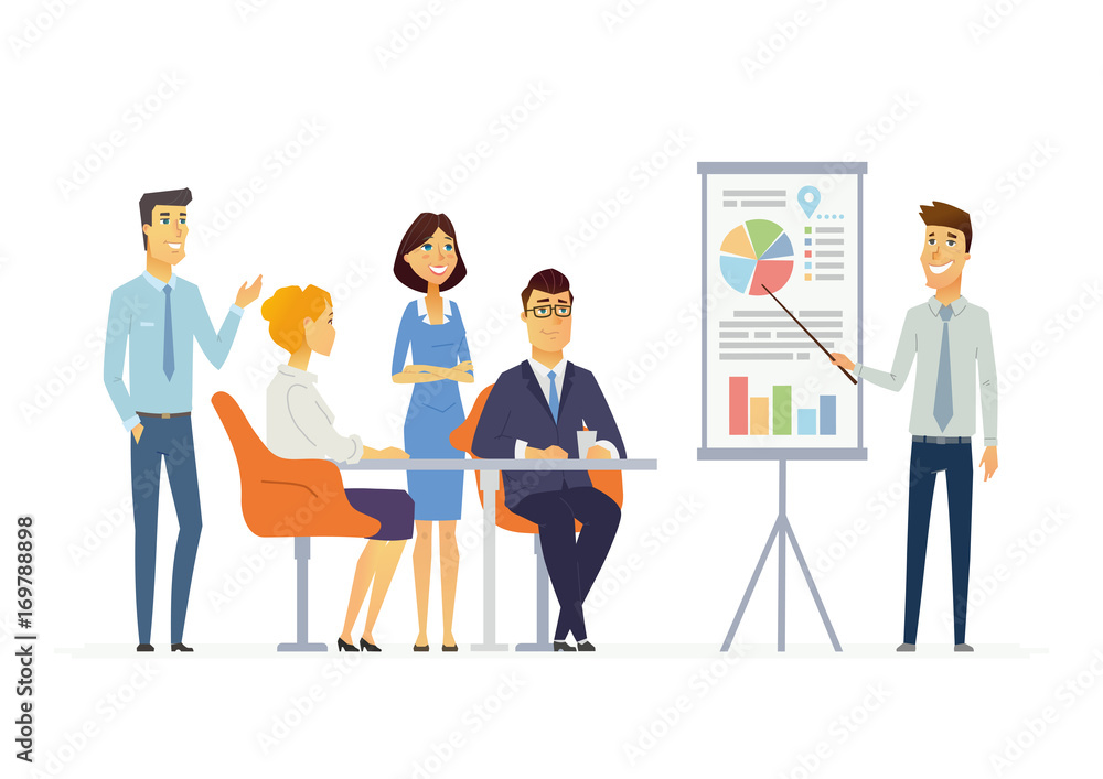 Business Meeting - modern vector cartoon characters illustration Business Meeting - modern vector cartoon characters illustration
