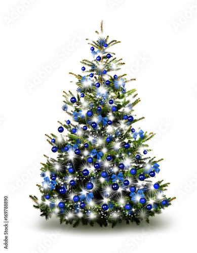 Silber Geschmückter Weihnachtsbaum