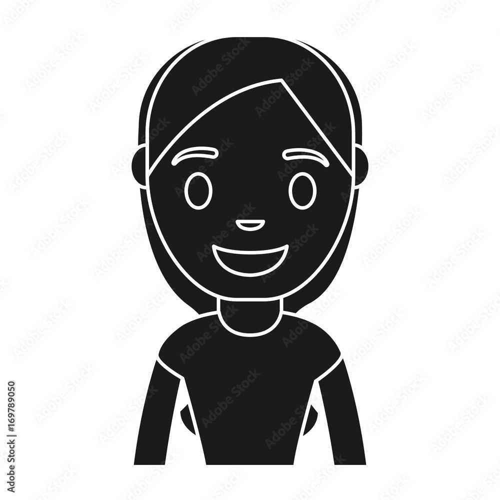 cartoon woman smiling icon over white background vector illustration cartoon woman smiling icon over white background vector illustration