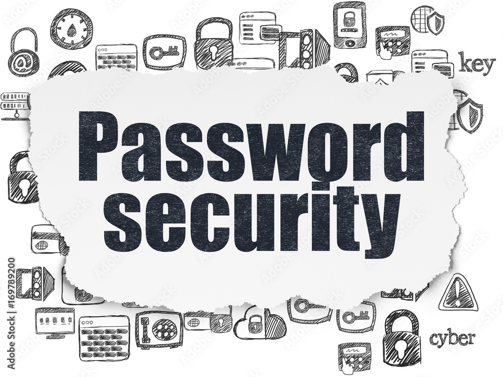 Fototapeta premium Safety concept: Password Security on Torn Paper background