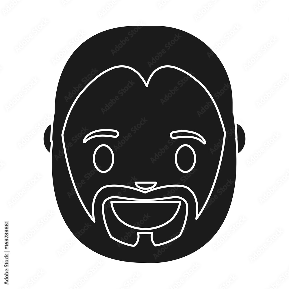 cartoon man with beard icon over white background vector illustration cartoon man with beard icon over white background vector illustration