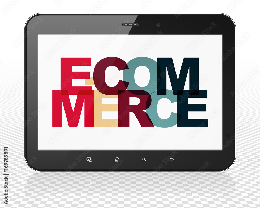 Finance concept: Tablet Pc Computer with E-commerce on display Finance concept: Tablet Pc Computer with E-commerce on display