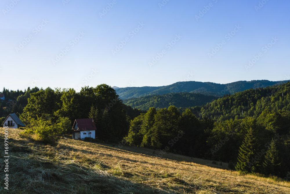 Mountain scenery on a summer day in Balkan Europe