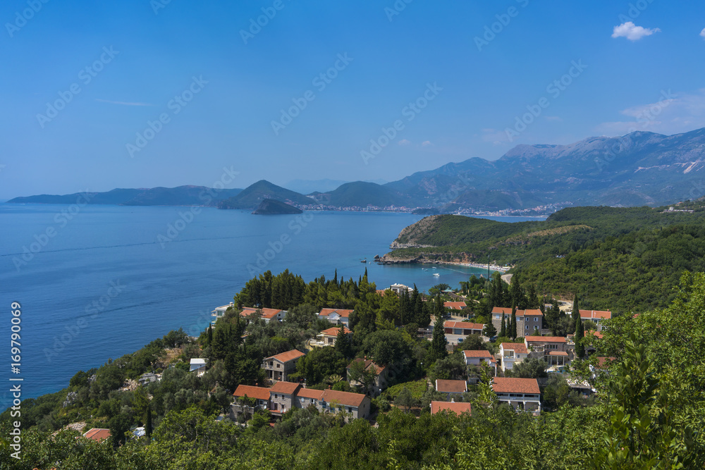 Beautiful scenery on the coast in Montenegro