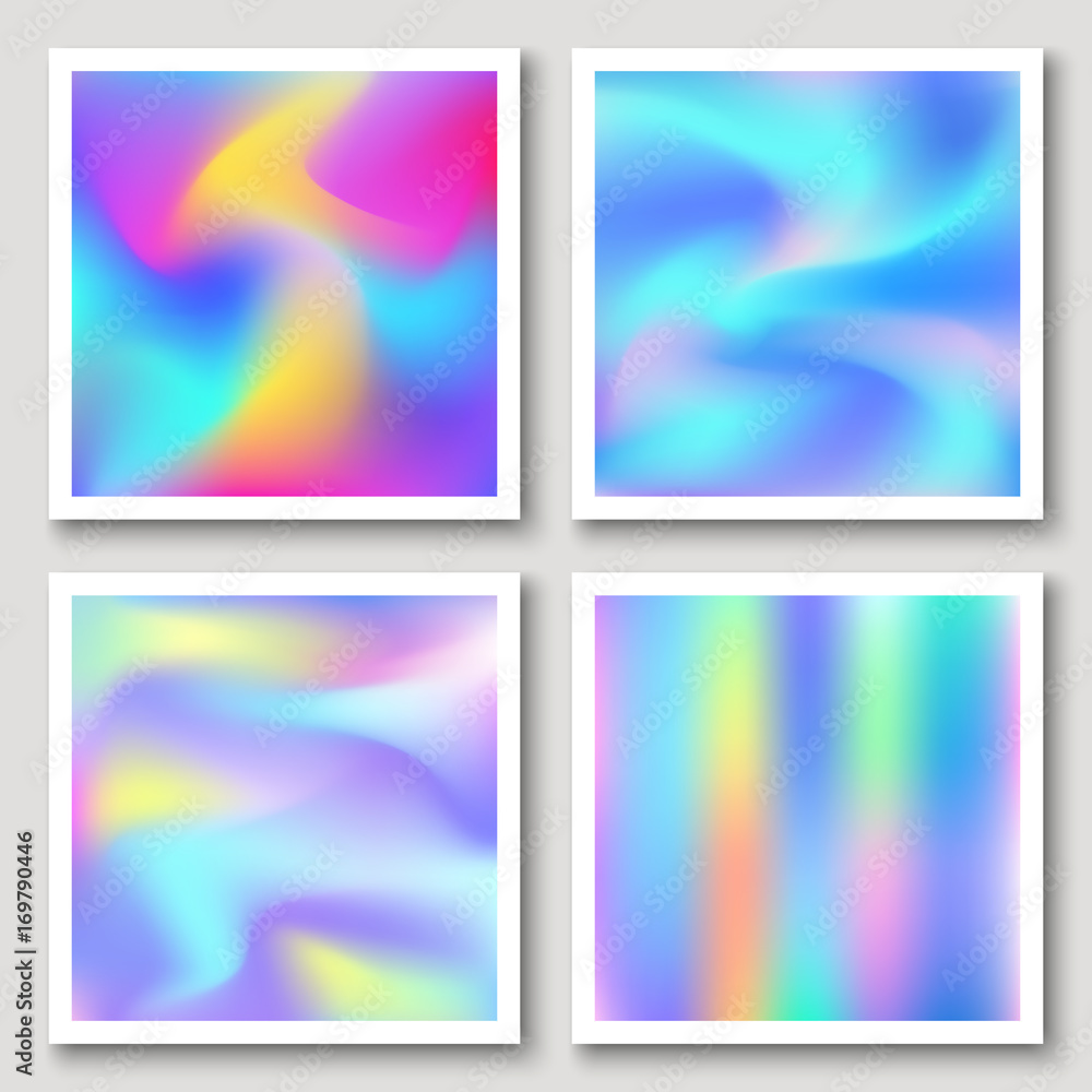 Holographic hipster abstract backgrounds set