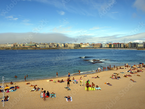Playa de Riazor / Riazor Beach. A Coruña. Galicia photo