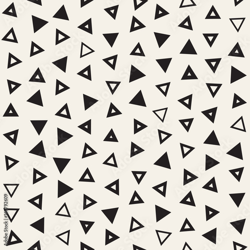 Seamless primitive jumble minimalism patterns. Randomly scattered geometric shapes. Abstract background design
