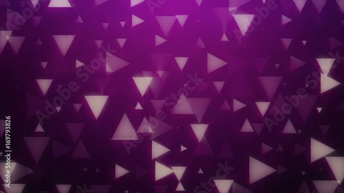 Abstract background loop of purple triangles of a differ photo