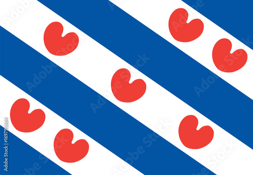 Vector flag of Friesland or Frisia is a province in the northwest of the Netherlands. photo