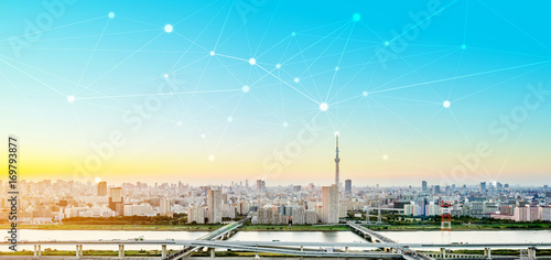 Photography Business concept for information, communication , connection technology - panora