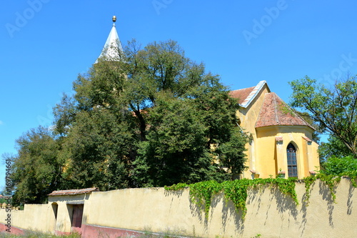 Fortified medieval saxon evangelic church  in Jibert, is a village in Brasov County, Transylvania, Romania photo