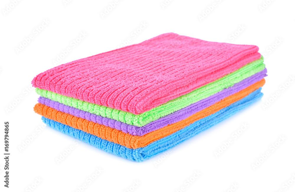 pile of small towel on white background pile of small towel on white background